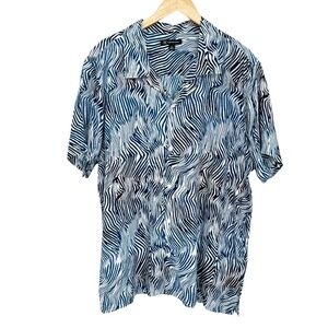 Men’s Zebra Short Sleeve Camp Shirt INC International Concepts XXL